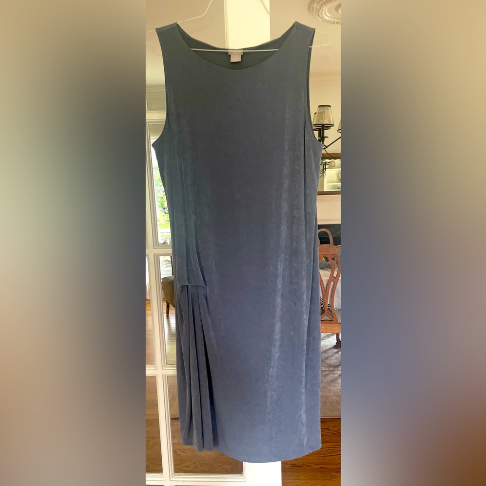 Chico’s bluish/gray sleeveless brushed jersey knit dress